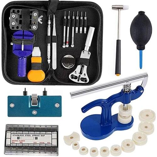 406pcs Watch Repair Tool Kit Watch Link Pin Remover Case Opener Spring Bar Clock Repair Tool Kit Opener Link Pin Remover Set