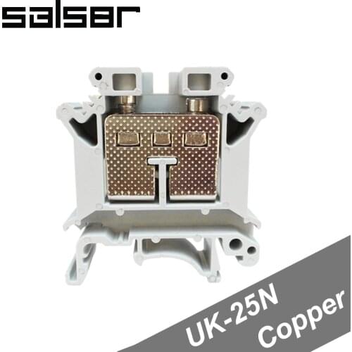 5PCS) UK-25N DIN Rail Universal Terminal Blocks 100A 800V 25mm2 Screw Type UK25N Phoenix Connector