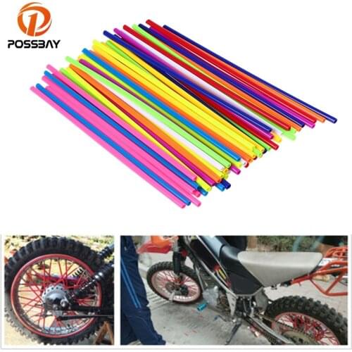 POSSBAY 72Pcs Universal Motorcycle Motocross Wheel Rim Spoke Shrouds Skins Covers For HONDA YAMAHA KAWASAKI z800 z750 mt07 r3