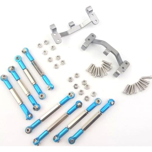 8PCS 1/16 Metal Toe Link Tie Rod+Pull Rod Base Kit Replacement For WPL B14 B16 B24 C24 C14 HengLong Military Truck RC Car Repair