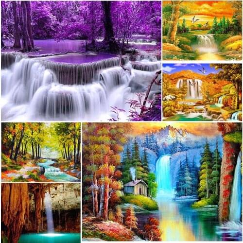5D DIY Diamond Painting Landscape Cross Stitch Kit Square/Round Landscape Diamond Embroidery Home Decoration Rhinestone Mosaic