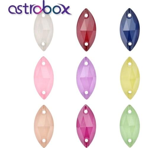 Astrobox 7*15mm 10pcs Sewing Crystal MK Flatback Rhinestones Sew On Glass Stones Horse Eye Strass For DIY Clothes Jewelry Making