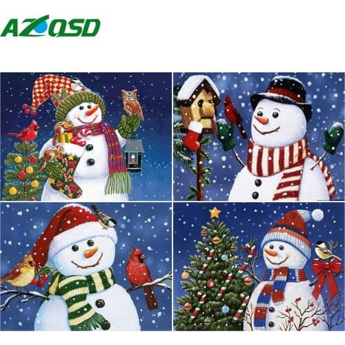 AZQSD 5d Diamond Painting New Arrivals Snowman Winter Picture Of Rhinestones Diamond Embroidery Cartoon Mosaic Home Decor