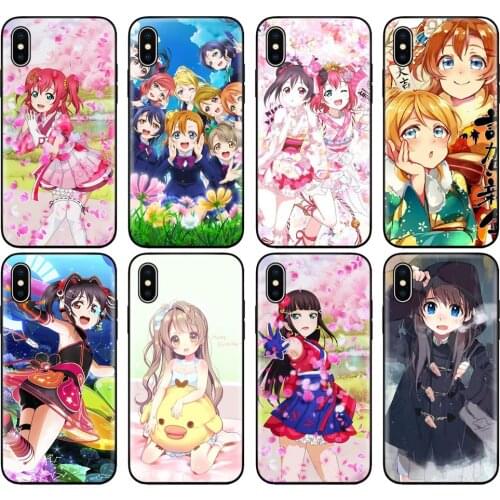 Black tpu case for iphone 5 5s SE 2020 6 6s 7 8 plus X 10 XR XS 11 pro MAX silicon cover case Love Live
