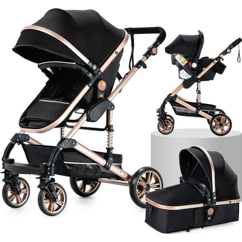 Baby Stroller 3 in 1 Newborn baby stroller Luxury Portable High Landscape 4 Wheel Stroller Baby Trolley Kinderwagen Poussette