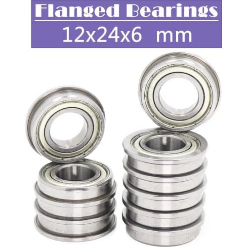 F6901ZZ Flange Bearing 12x24x6 mm ABEC-1 ( 10 PCS ) Thin Section Flanged F6901 Z ZZ Ball Bearings