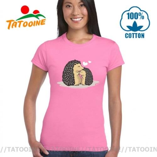 Tatooine Cute Hedgehog Mom T Shirt women Birthday Gift Kawaii Love Heart Hedgepig T-shirt Mothers day Best Present Tee camiseta