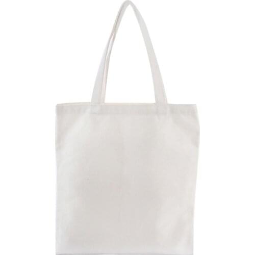 Reusable Shopping cotton bag Women Simple Blank Large Capacity Shoulder Bag Canvas Shopping Pouch Handbag