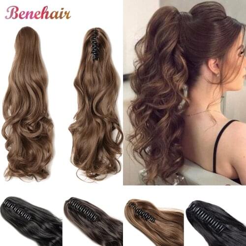 BENEHAIR Clip In Ponytail Claw On Ponytail Hair Extensions Fake Hair Tail Women Hairstyle Synthetic Hairpiece For Women
