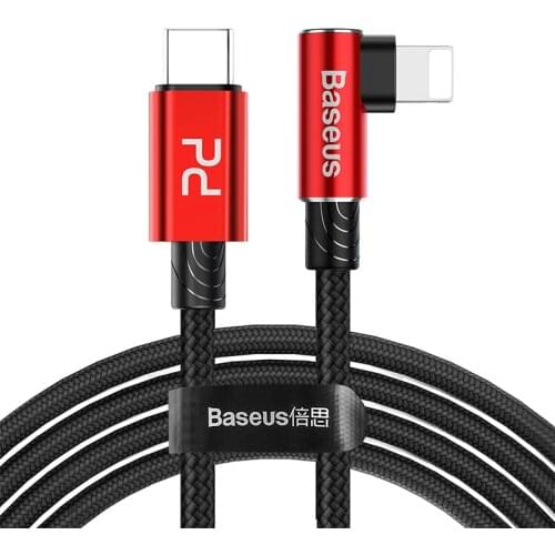 90 degree for usb c to lightning cable 1m 2m fast charging data mobile phone charger PD cable for iPhone xs xr 8 7 6s plus ipad