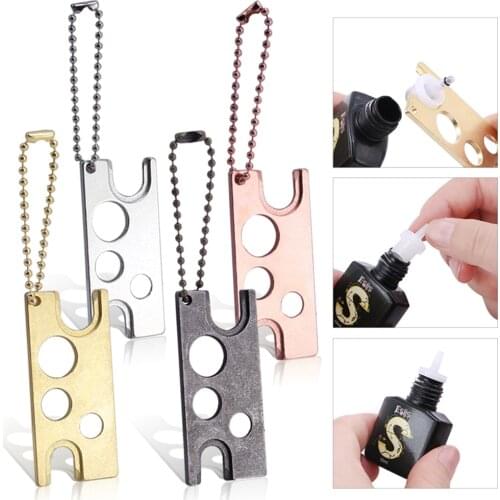 Stainless Steel Caps Opener For Universal Eyelash Glue Replacement Bottle Mouth Head Anti-blocking Eyelash Tool