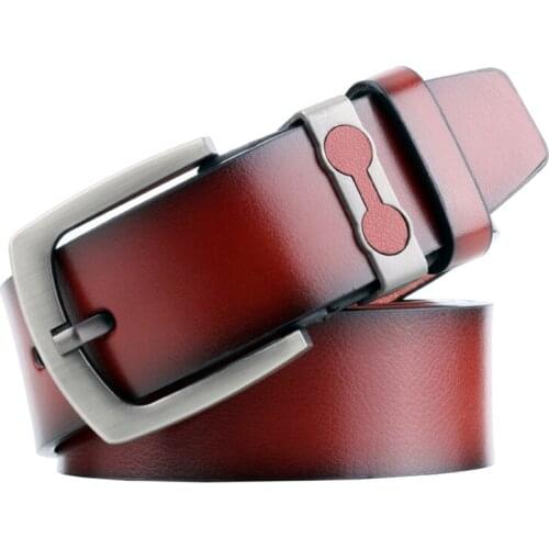 Cow leather mens premium belt mens belt new fashion classic retro pin buckle belt mens belt men