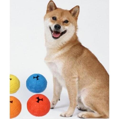 Pet Cat Dog Chewing Toys Turtle Shell Leaking Ball Squeaky Polka Yorkshire Playing Balls Chewing Toys