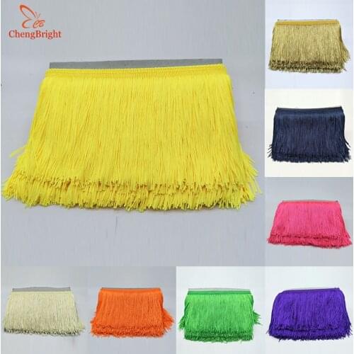 CHENGBRIGHT 5 Yard 15CM Long Lace Fringe Trim Tassel Fringe Trimming For Diy Latin Dress Stage Clothes Accessories Lace Ribbon