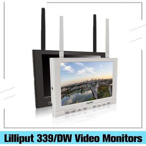 Lilliput 339/DW Fatshark 5.8G Receiver Dual Antennas 7 Inch HD Wireless Black Pearl FPV Camera Monitor Built-in Battery (Black)