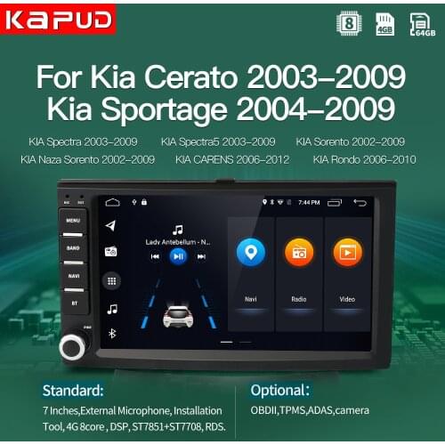 Kapud Android 7'' Car Radio Multimedia Video Player GPS For Kia Cerato/Sportage/Forte/Spectra/Morning/VQ/Sedona SWC Navigation