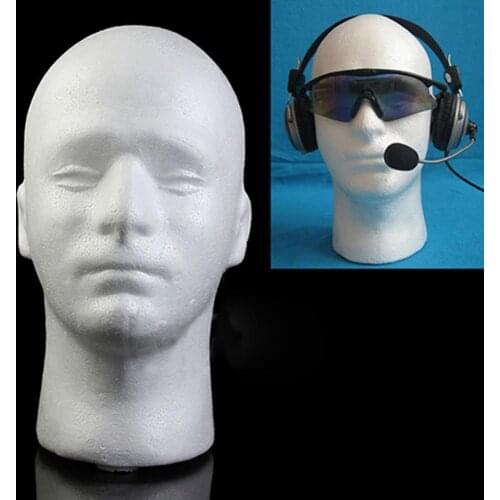 Male Head Model Lightweight Sturdy Styrofoam Durable Foam Wig Stand for Exhibition Styrofoam Wig, Glasses Hand-made Display Hold