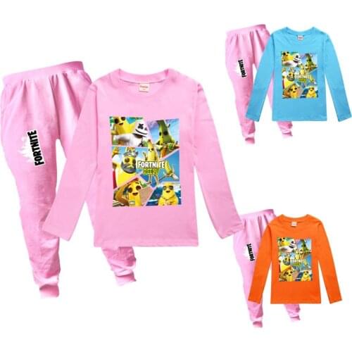 Fortnite New autumn fashion childrens wear cotton long sleeve sweatshirt + pants childrens wear childrens wear