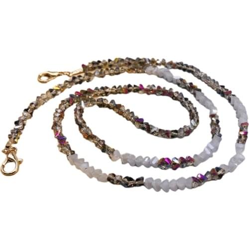Handmade Braided Imitation Crystal Face Mask Chain Lanyard Eyeglass Anti-Lost Holder Jewelry Beaded Necklace Strap Leash