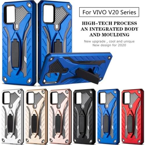 Shockproof Armor Phone Case For VIVO V20 series V7plus Y79 Z10 X9 Plus V20pro V15 Bracket Anti-Fall Cover Silicon Bumper Case