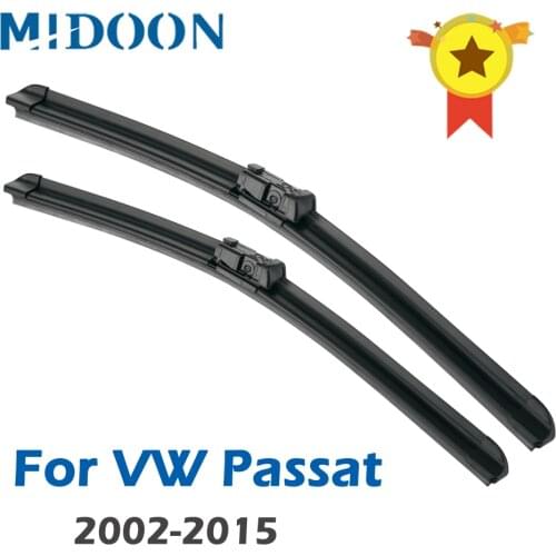 MIDOON Windscreen Wiper Blades for Volkswagen VW Passat B5 B6 B7 Fit Side Pin / Push Button Arms Model Year from 2002 to 2015