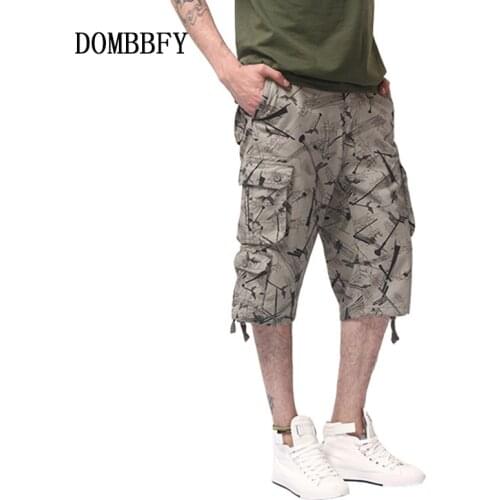 Summer Fashion Camouflage Cargo Short Men Loose Mens Military Trousers Casual Man Shorts Multi-Pocket Work Pant Plus Size 29-44