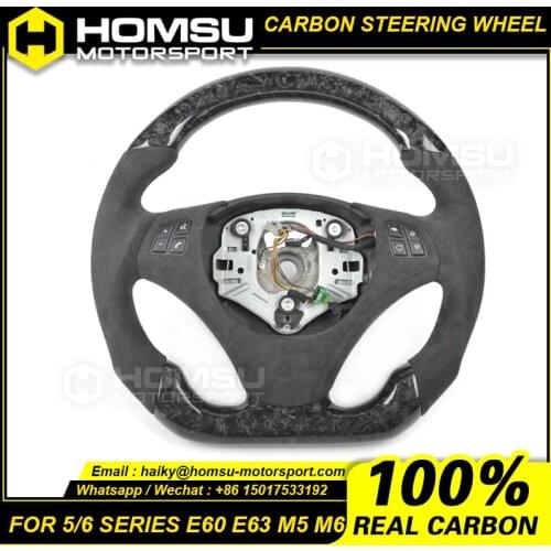 Custom alcantar led carbon fiber LED steering wheel Forbmw 5 Series 6 Series E60 E63 M5 M6 racing wheel convertible