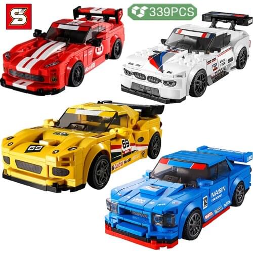 SY BLOCK Diy Technical Famous Car Sports Competitive Racing Model Building Blocks Childrens Educational Bricks Toys Boys
