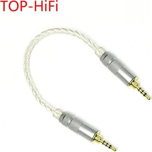 TOP-HiFi 2.5mm TRRS Balance to 2.5mm TRRS Balance 4pin 8Croes Silver Plated Audio Cable Male to Male Aux Cord