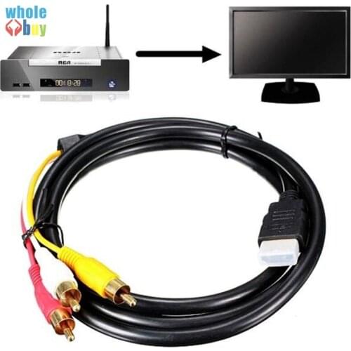 High Quality 1.5M HDMI to 3 RCA Male Cable Audio Video AV Component Converter Adapter Cable for HDTV 1080p 200pcs/lot