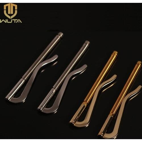 WUTA High Quality Spring Money Clip Bar Slim Brass+Stainless Steel Leather Wallet Craft Supplie Open Coil Cash Holder Clamp 2pcs