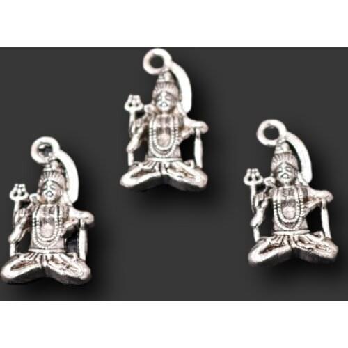 15pcs Silver Plated God of Destruction Shiva Pendants Retro Earrings Bracelet Metal Accessories DIY Charms Jewelry Crafts Making