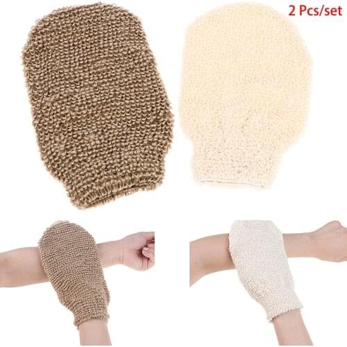 2 Pcs Shower Body Brush Fingers Bath Towel Peeling Mitt Peeling Exfoliating Gloves Body Scrub Gloves Bath Spa Foam Shower