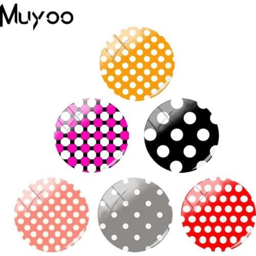 2018 New Color Dots Jewelry Glass Cabochon Jewelry Art Photo Round Handmade Cabochons
