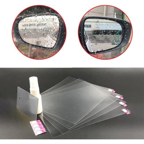 4Pcs Car Rear Mirror Protective Film Anti Fog Window Clear Rainproof Rear View Mirror Protective Soft Film Auto Accessories