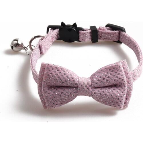 40PCS / LOT New Pet Bell Collar And Shiny Cat Collar With Silver Glitter Cat Dog Grooming Accessories