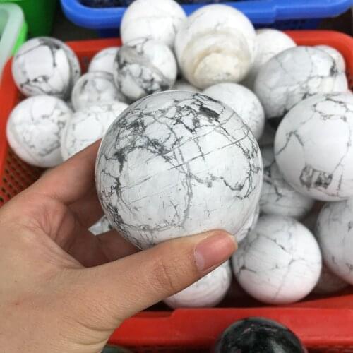 60mm Natural white turquoise stone balls howlite stone spheres for decoration