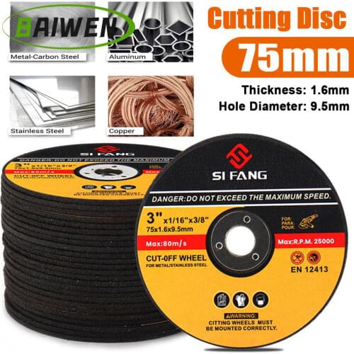 75mm Metal Cutting Discs Angle Grinder Cut Off Wheels Grinding Disc 3inch Slice Fiber Reinforced Wheel for Stainless Steel