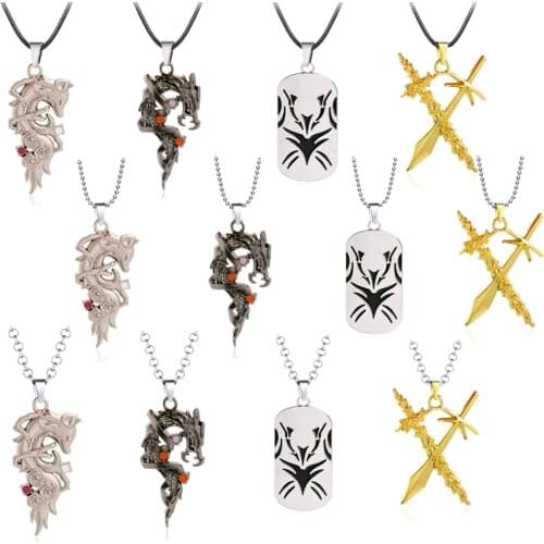 Anime YuYu Hakusho Necklace Urameshi Yuusuke Sword Pendant Choker Kuwabara Kazuma Fox Black Dragon Pulse Weapon Cosplay Kolye