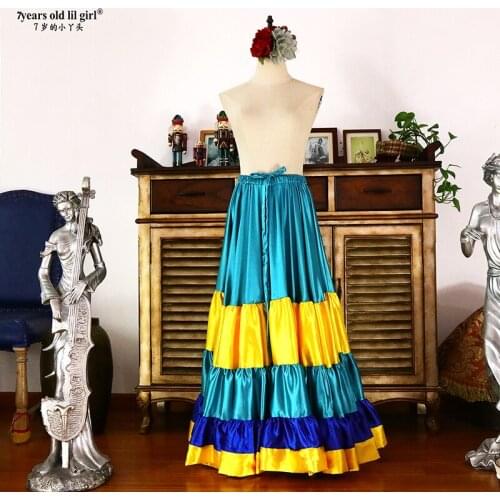 Satin silk Furlong Ming Go expansion skirt belly dance skirt 9EX15-20
