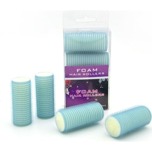 24mm 4pcs/Pack Self Grip Hair Curlers Velcro Sponge Form Bendy Rollers Light blue Soft Sleep Styler Tool