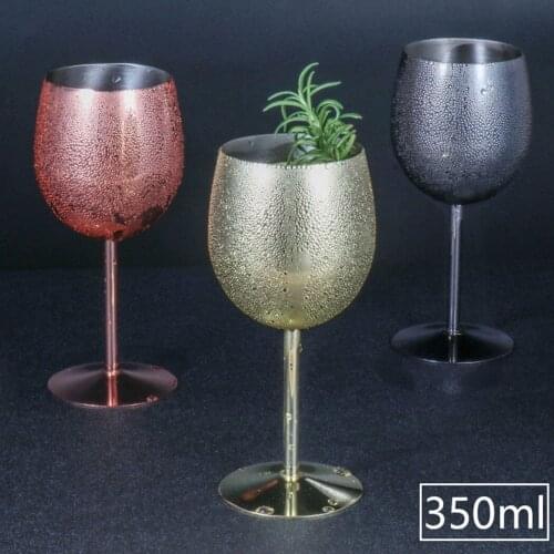 350mL 304 Stainless Steel Tall Wine Glass Wine Glass Metal Champagne Glass Bar KTV Cocktail Glass Wine Cups Drinkware
