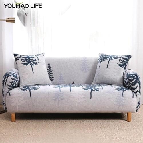 High Elasticity All-Inclusive Print Tree Sofa Protective Cover, Combination Couch Chaise Longue 1 2 3 4 Seater
