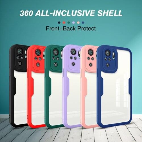For Xiaomi Redmi Note 10s 360 Full Cover Front Back Case For Poco M3 X3 Mi 11 10 Lite Pro Transparent Phone Protection Coque Box