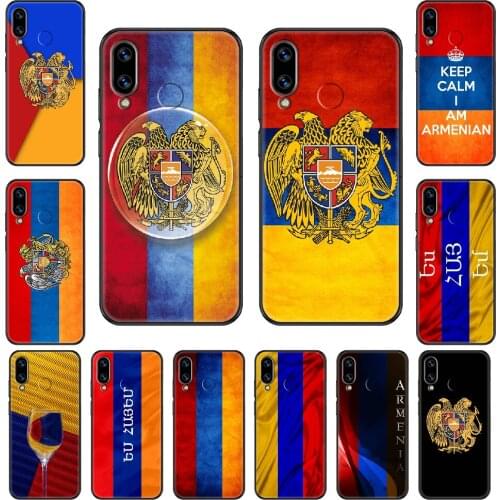 Armenia Flag Phone case For Huawei Honor Mate 5 7 8 9 10 20 i A X Lite Pro black fashion shell pretty back painting funda