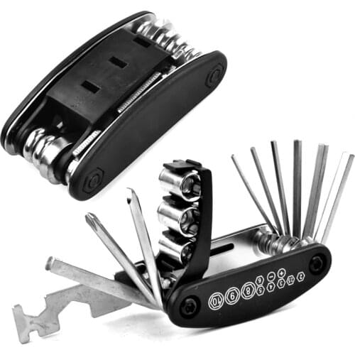 CoolChange 16 in 1 Bicycle Multi Repair Tool Kit Hex Spoke Wrench Mountain Bicycle Tools Sets Mountain Cycle Screwdriver Tool