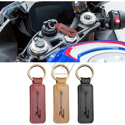 For BMW Motorrad S1000R S1000 R Key Motorcycle Cowhide Keychain Key Ring