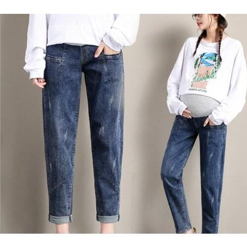 New Maternity Pants for Pregnant Women Clothes Pregnancy Jeans Pants for Plus Adjustable Waist Denim Belly Jean Trousers pants