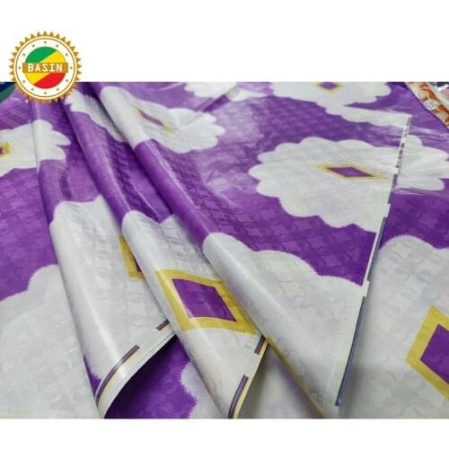 Purple Factory Price!!! 100% Cotton Bazin Riche Fabric Similar To Team Bazin Riche Jacquard Style Basin Riche Brocade