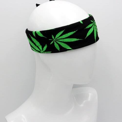 Cotton Bandana Green Leaves Black Hiphop Men Squares Neck Scarf Headband Handkerchief Headwear